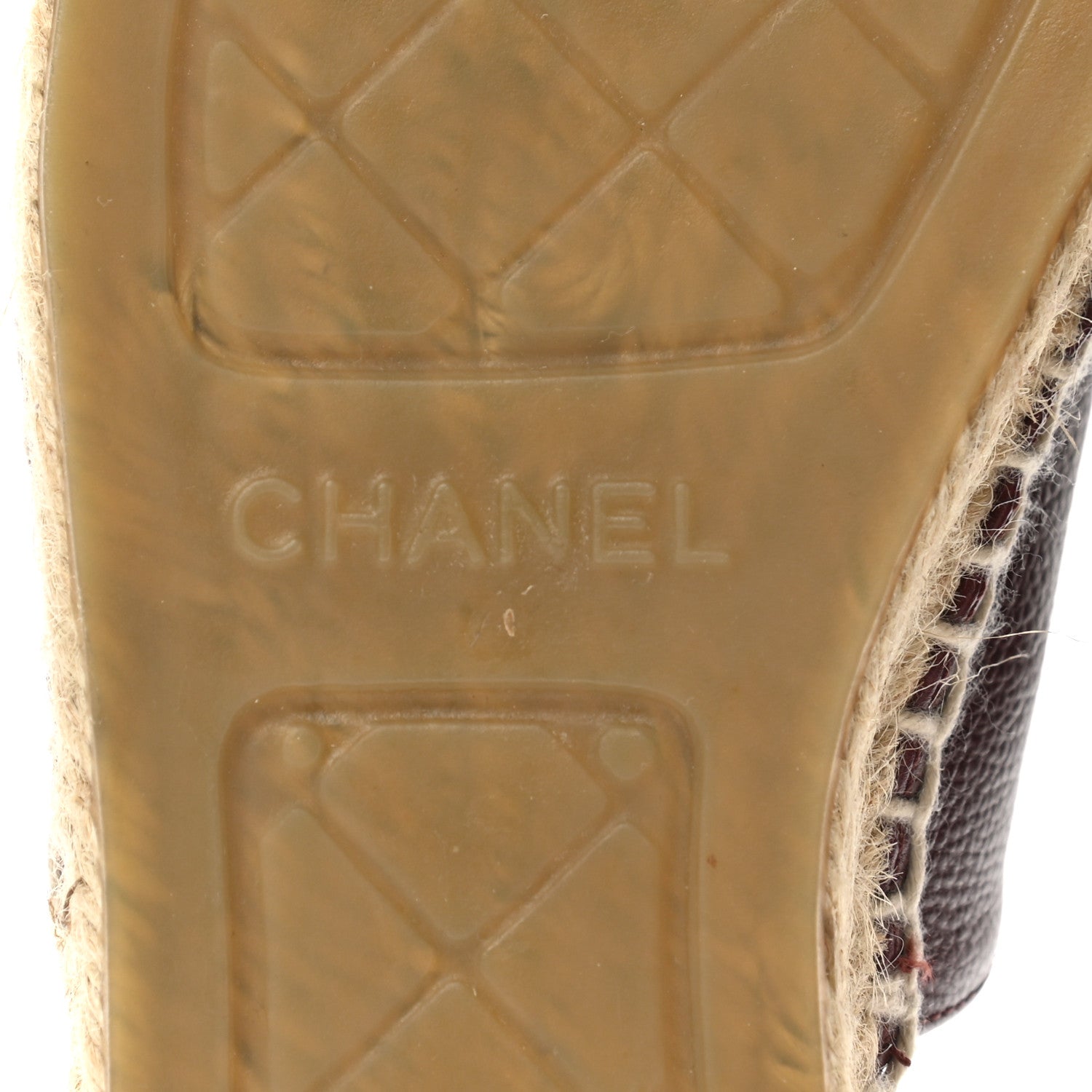 Chanel Calfskin CC Espadrille Mules 37 Burgundy 6 of 9