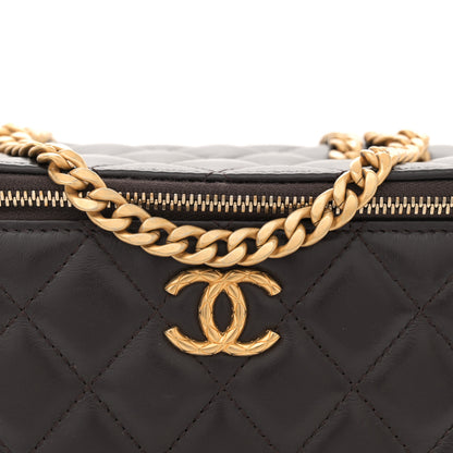 Chanel Lambskin Quilted Small Pillow Crush Vanity Case With Chain Black 8 of 10