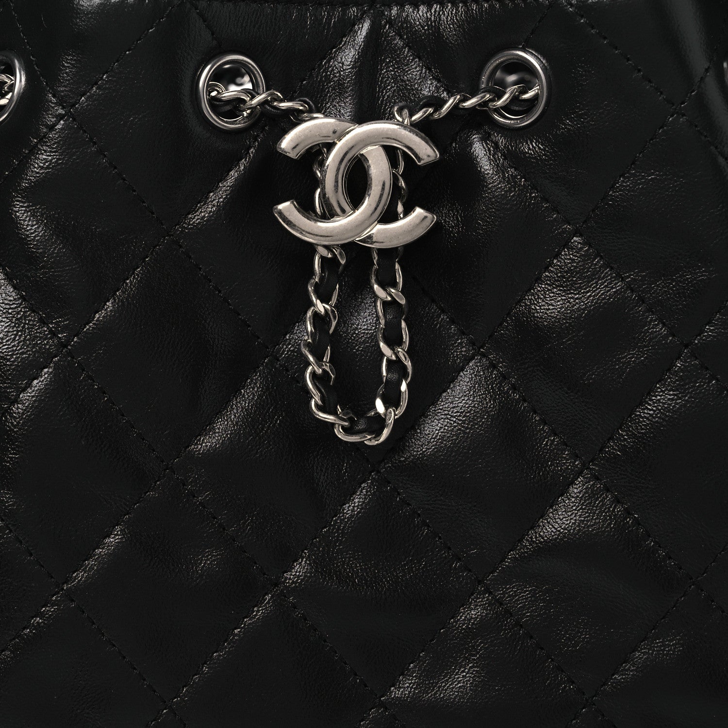Chanel Shiny Crumpled Calfskin Quilted Small Chanel 25 Handbag Black 8 of 12