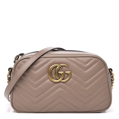Gucci Calfskin Matelasse Small GG Marmont Chain Shoulder Bag Porcelain Rose 1 of 11
