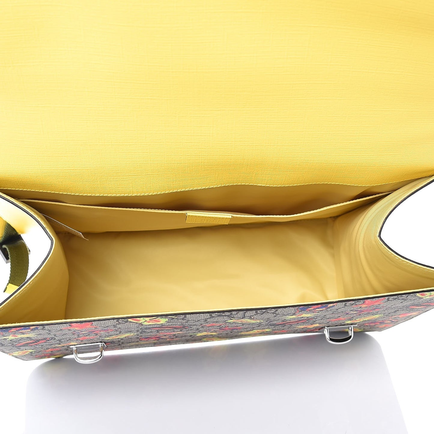 GG Supreme Monogram Beetles Childrens Backpack Beige Yellow