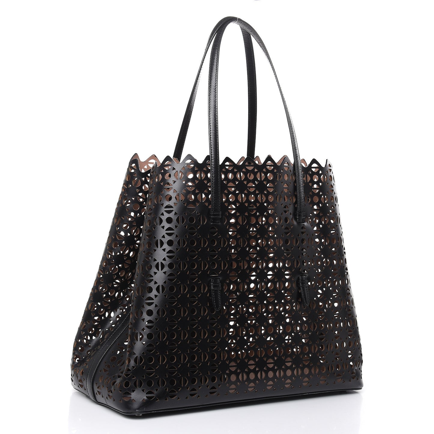 Calfskin Laser Cute Mina 32 Bag Black