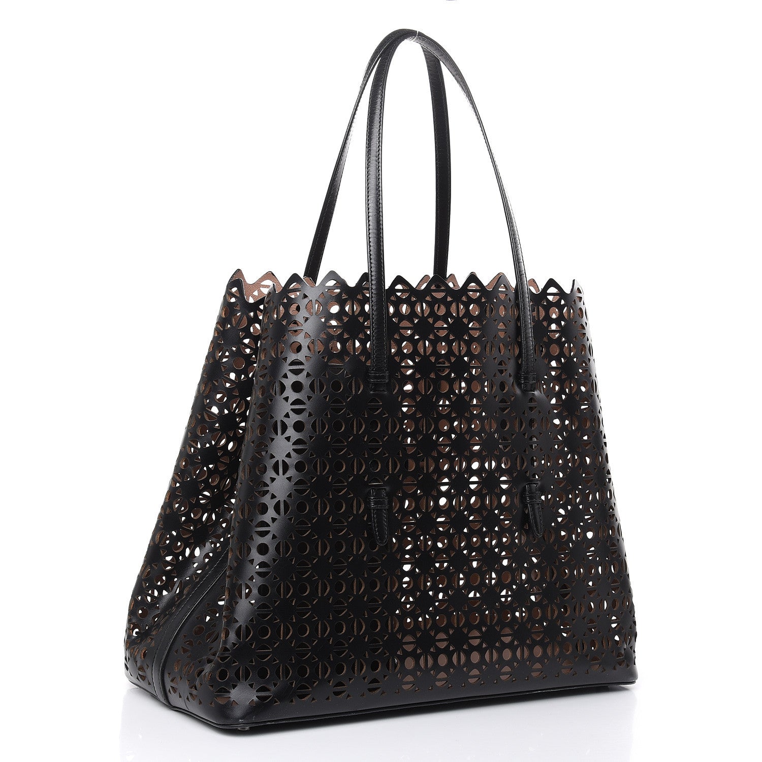 Alaia Calfskin Laser Cute Mina 32 Bag Black 4 of 14