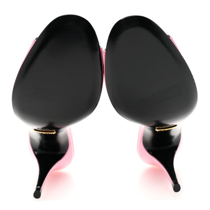 Gucci Polished Calfskin Scarlet Mid Heel Slide Sandals 36.5 Pink Plexi 6 of 10