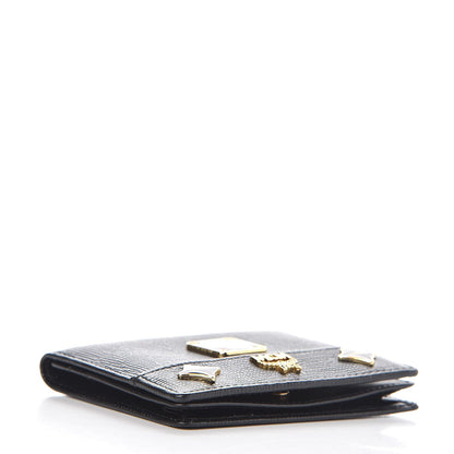 MCM Calfskin Embellished Card Holder Black 4 of 15