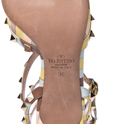 Valentino Garavani Nappa Native Couture 1975 Rockstud Ankle Strap Low Heel Pumps 36 Multicolor 6 of 8