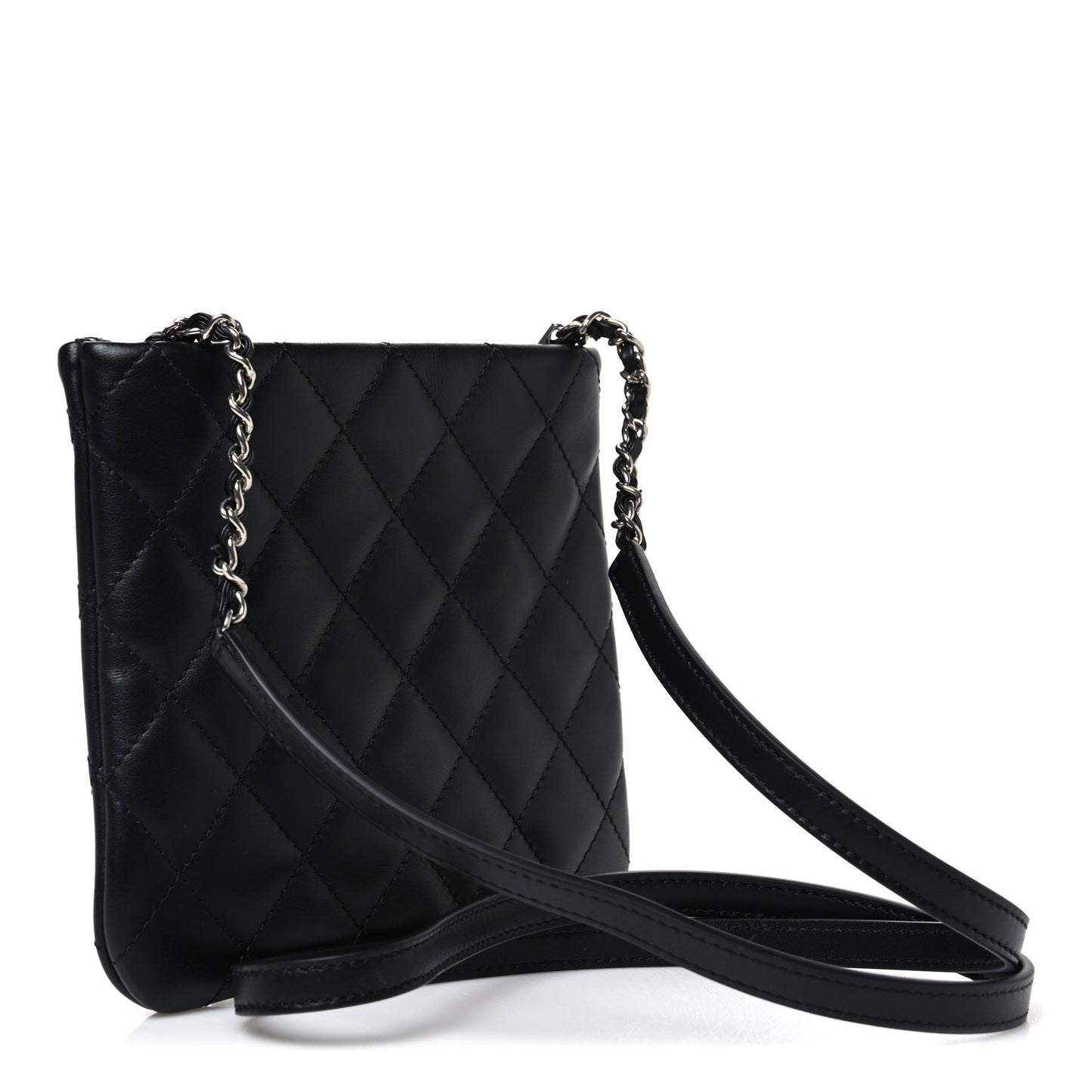 Lambskin Quilted Uniform Crossbody Bag Black