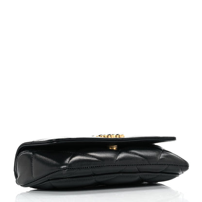 Chanel Goatskin Quilted Chanel 19 Glasses Case With Chain Black 4 of 10