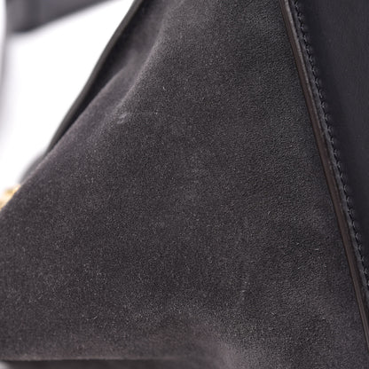 Celine Smooth Calfskin Suede Medium Trapeze Navy 17 of 17