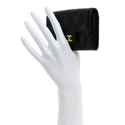 Chanel Caviar Quilted Flap Card Holder Wallet Black 2 of 9