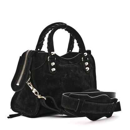 Balenciaga Baby Daim Suede Marble Hardware Mini City Black 3 of 11