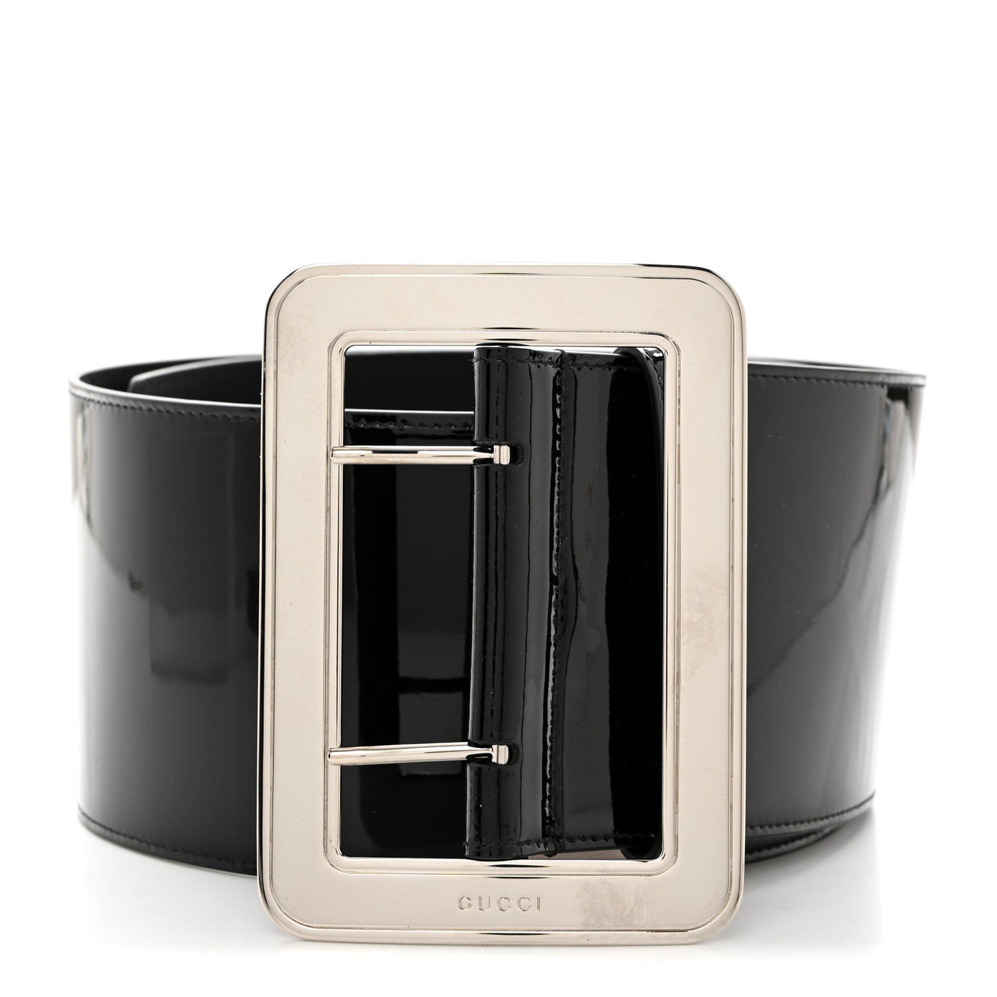 Patent Calfskin Wide Belt 80 32 Black