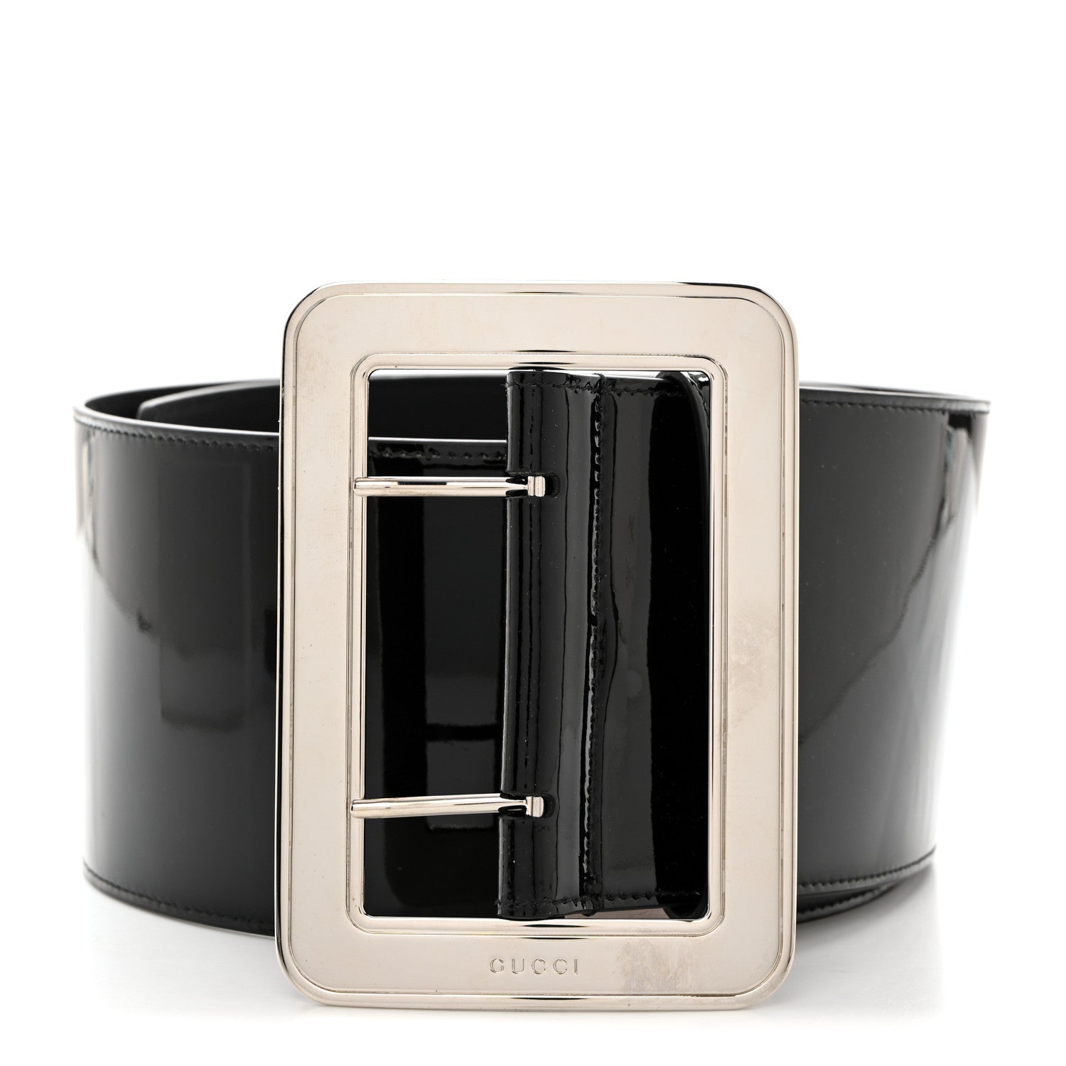 Gucci Patent Calfskin Wide Belt 80 32 Black 1 of 5
