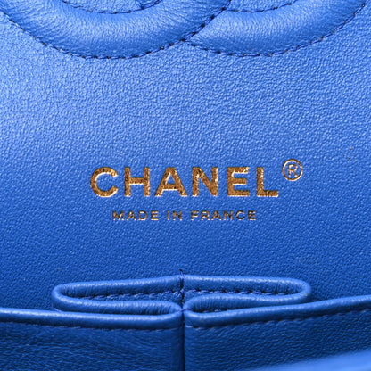 Chanel Lambskin Quilted Medium Double Flap Blue 6 of 9