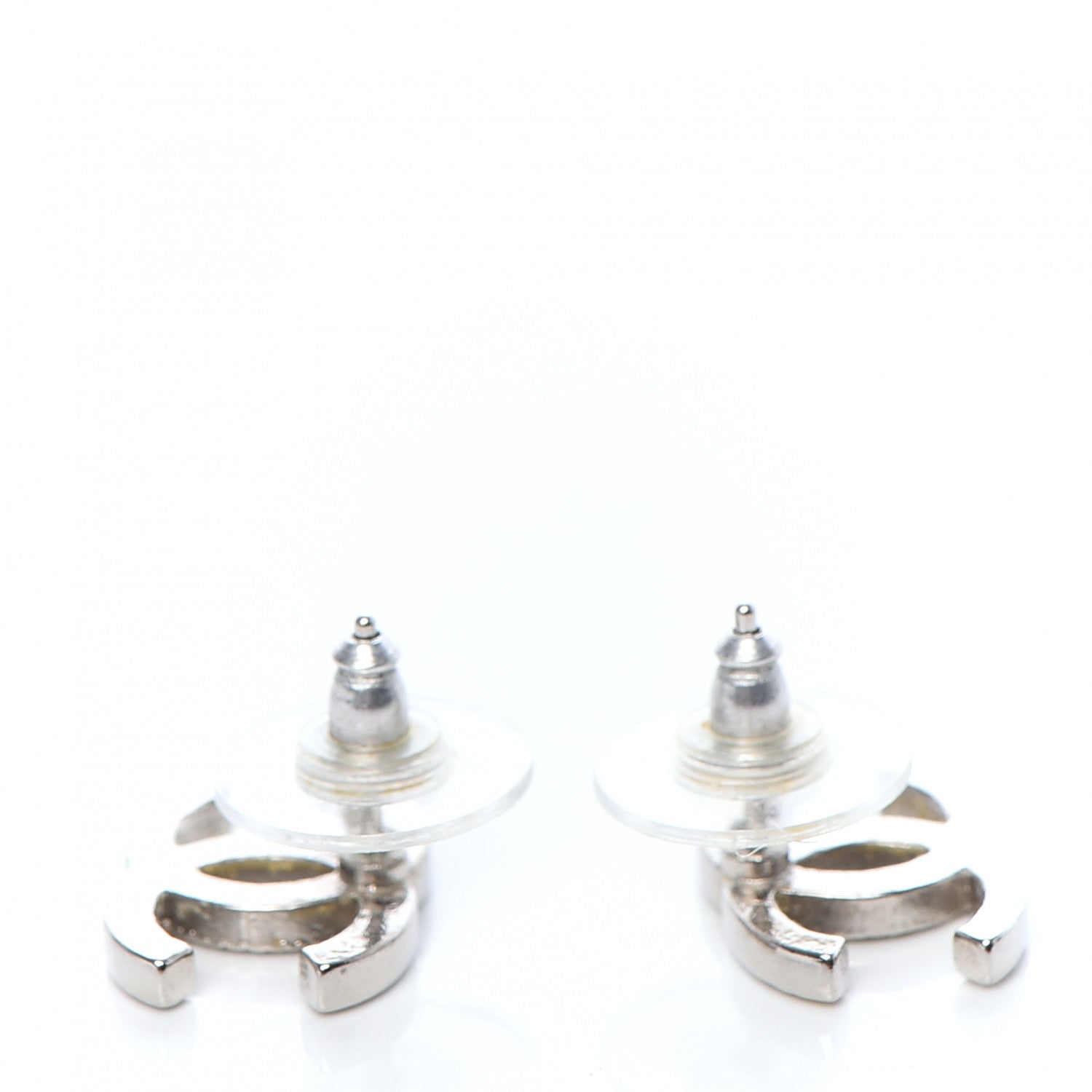 Chanel Crystal CC Earrings Silver 3 of 3
