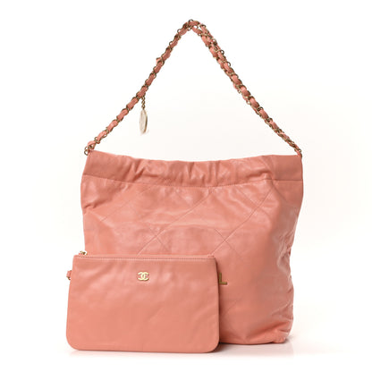 Chanel Shiny Calfskin Quilted Chanel 22 Light Orange 3 of 11