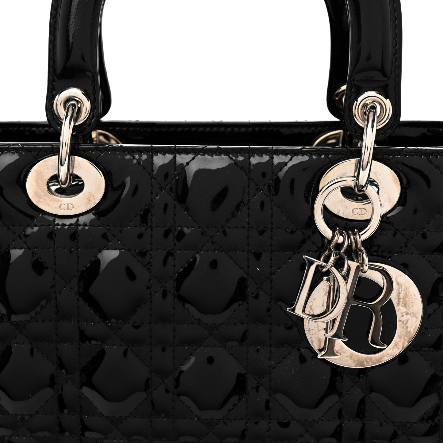 Patent Cannage Medium Lady Dior Black