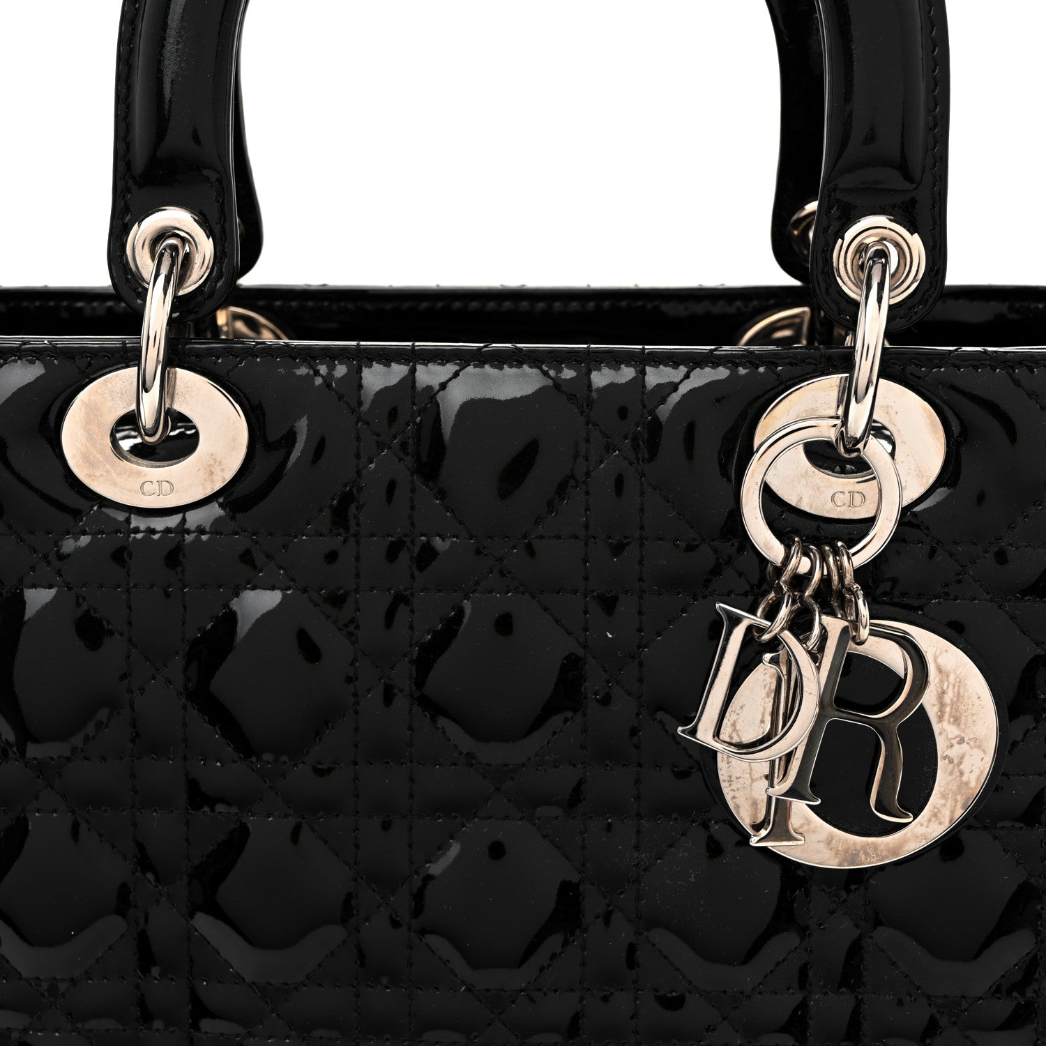Christian Dior Patent Cannage Medium Lady Dior Black 7 of 9
