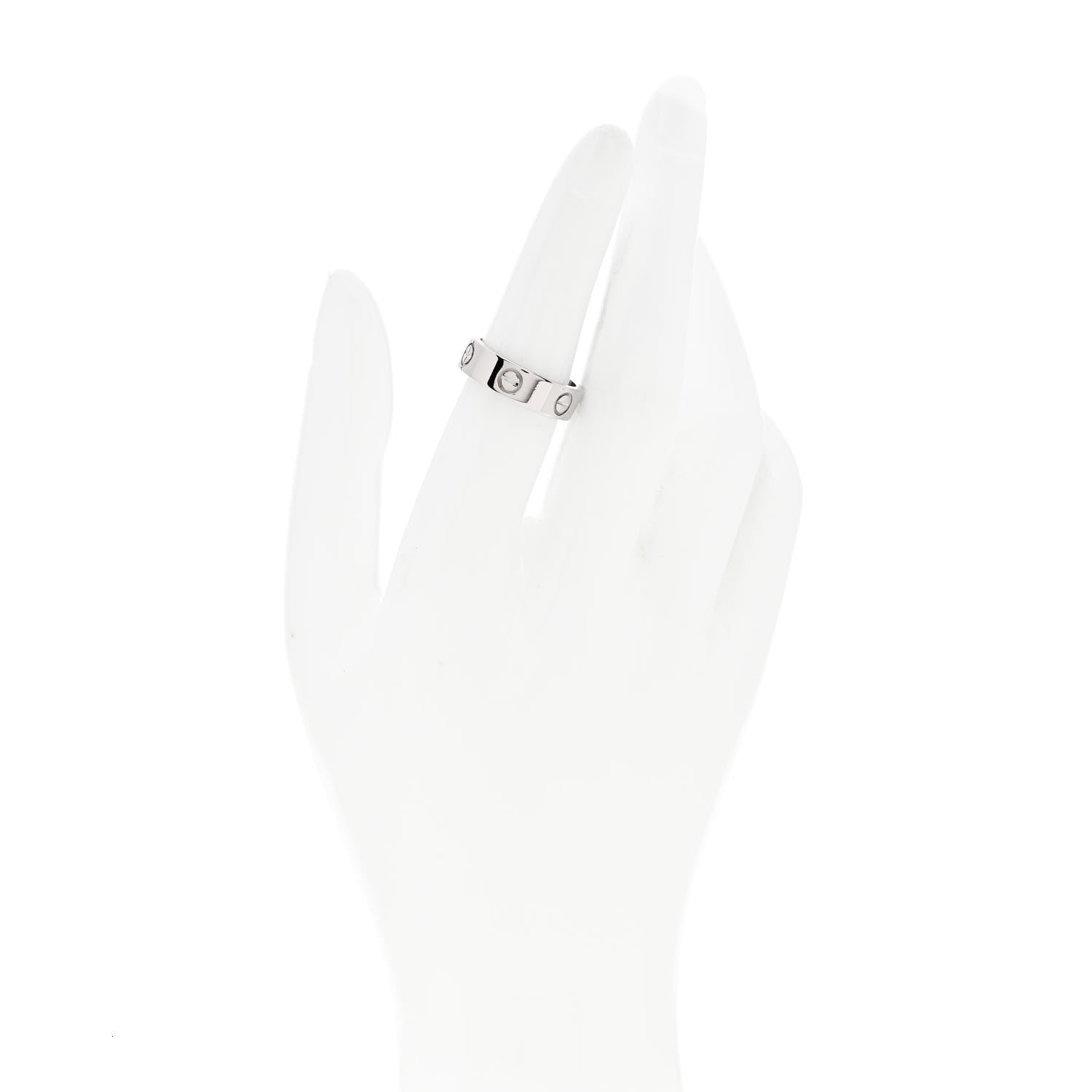 Cartier 18K White Gold 5.5mm LOVE Ring 53 6.5 2 of 5