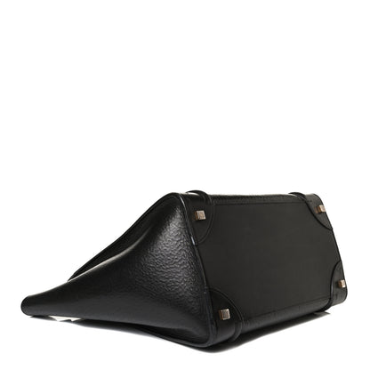 Celine Calfskin Astrakhan Embossed Mini Luggage Black 4 of 22