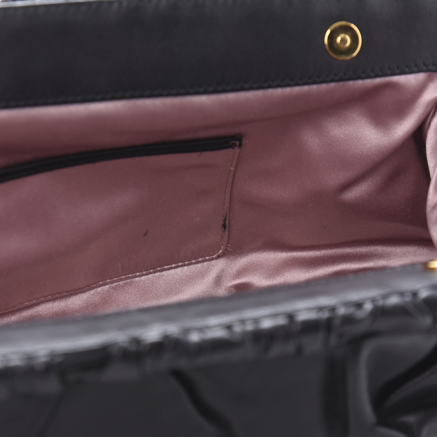 Prada Nappa Pleated Pochette Clutch Black 10 of 11