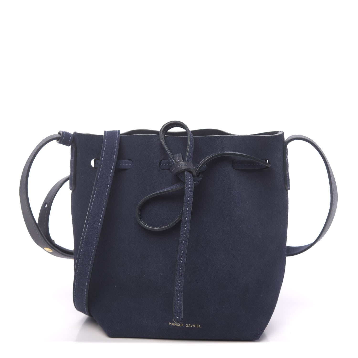 Mansur Gavriel Suede Mini Mini Bucket Bag Blu 1 of 9