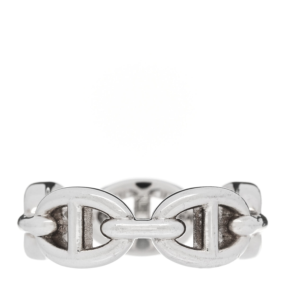 Hermes Sterling Silver PM Chaine d'Ancre Enchainee Band Ring 52 6 3 of 7