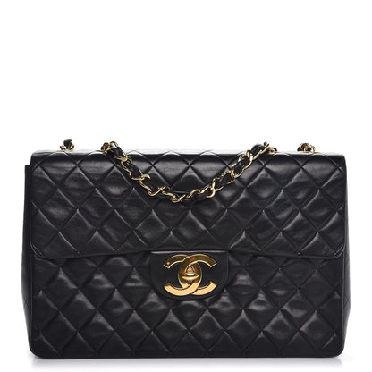 Chanel Lambskin Quilted XL Jumbo Single Flap Black 1 of 7