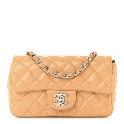 Chanel Patent Calfskin Quilted Mini Rectangular Flap Beige 1 of 13