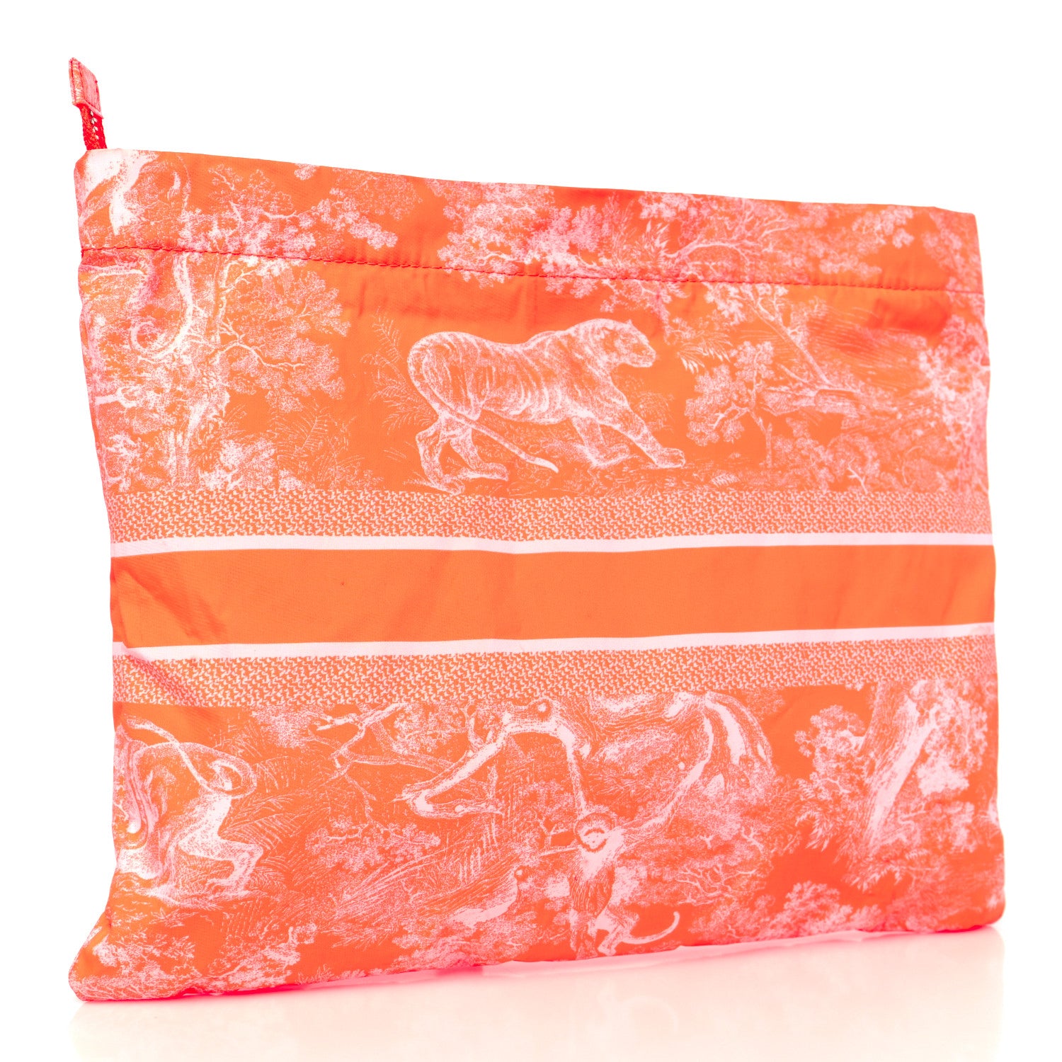 Christian Dior CHRISTIAN DIOR Embroidered Toile De Jouy Diortravel Zipped Pouch Orange 3 of 11