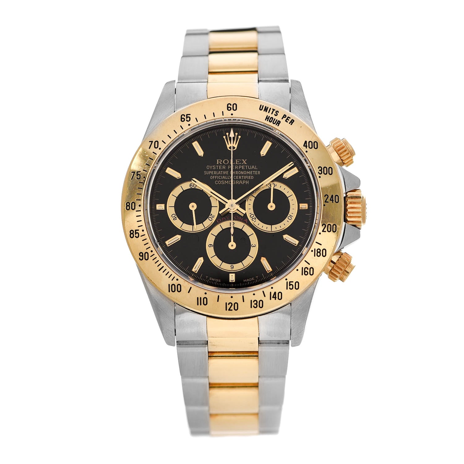 Rolex Stainless Steel 18K Yellow Gold 40mm Cosmograph Daytona Zenith Inverted 6 Watch Black 16523 1 of 5