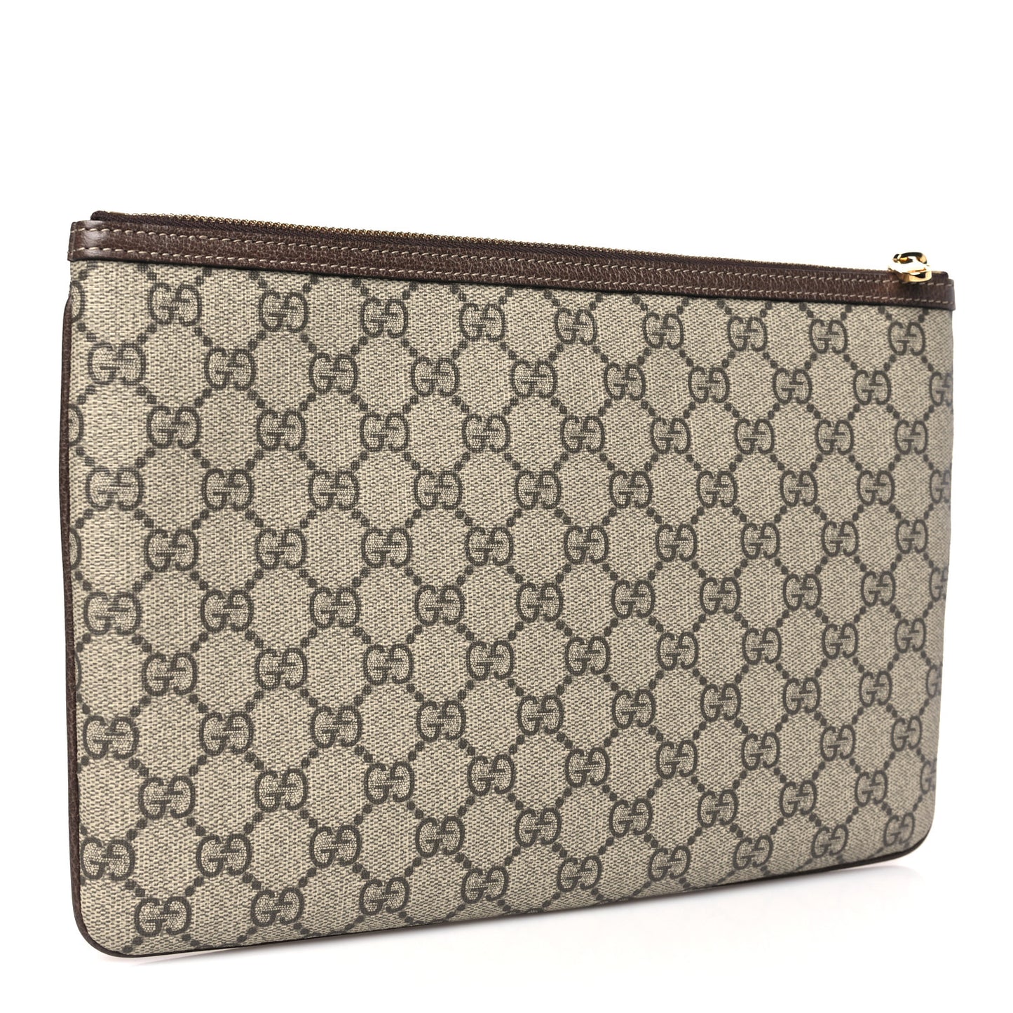 GG Supreme Monogram Large Ophidia Pouch Clutch Brown