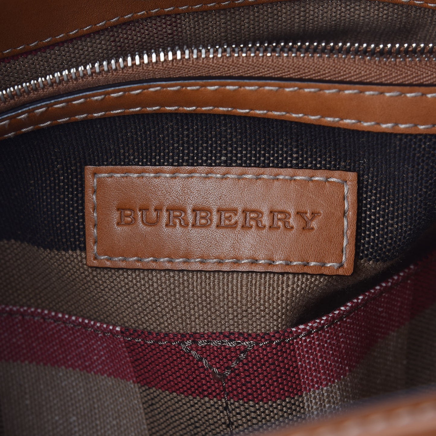 Canvas Mega Check Medium Ashby Hobo Saddle Brown