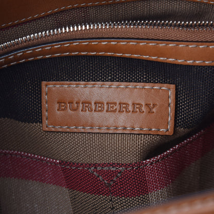 Burberry Canvas Mega Check Medium Ashby Hobo Saddle Brown 6 of 10