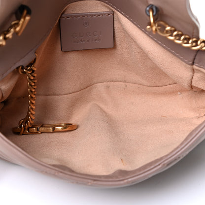Gucci Calfskin Matelasse Super Mini GG Marmont Shoulder Bag Porcelain Rose 4 of 4