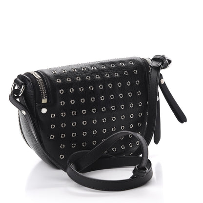Burberry Grained Calfskin Eyelet Small Zip Crossbody Bag Black 3 of 11