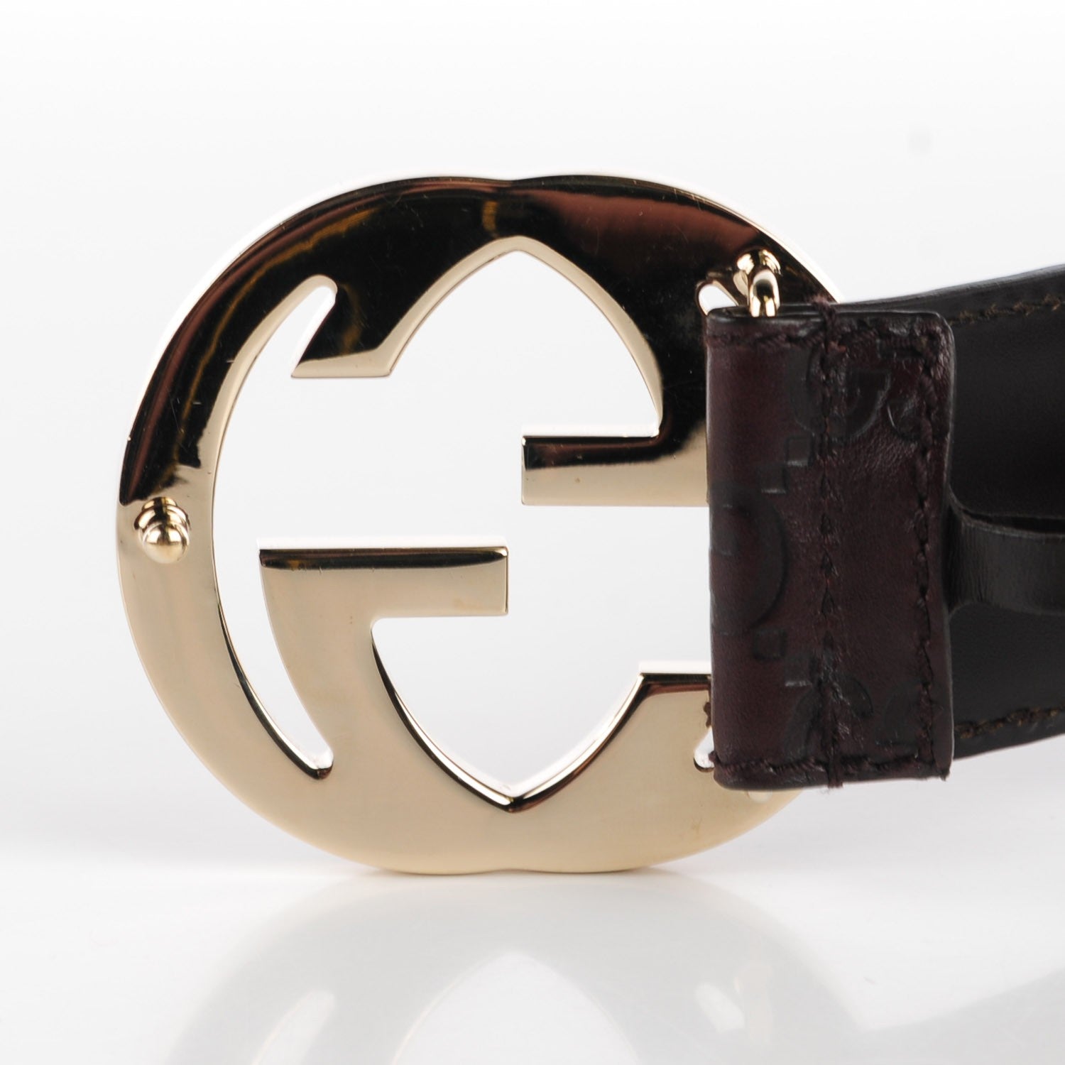 Gucci Guccissima Interlocking G 40mm Belt 90 36 Chocolate 3 of 4