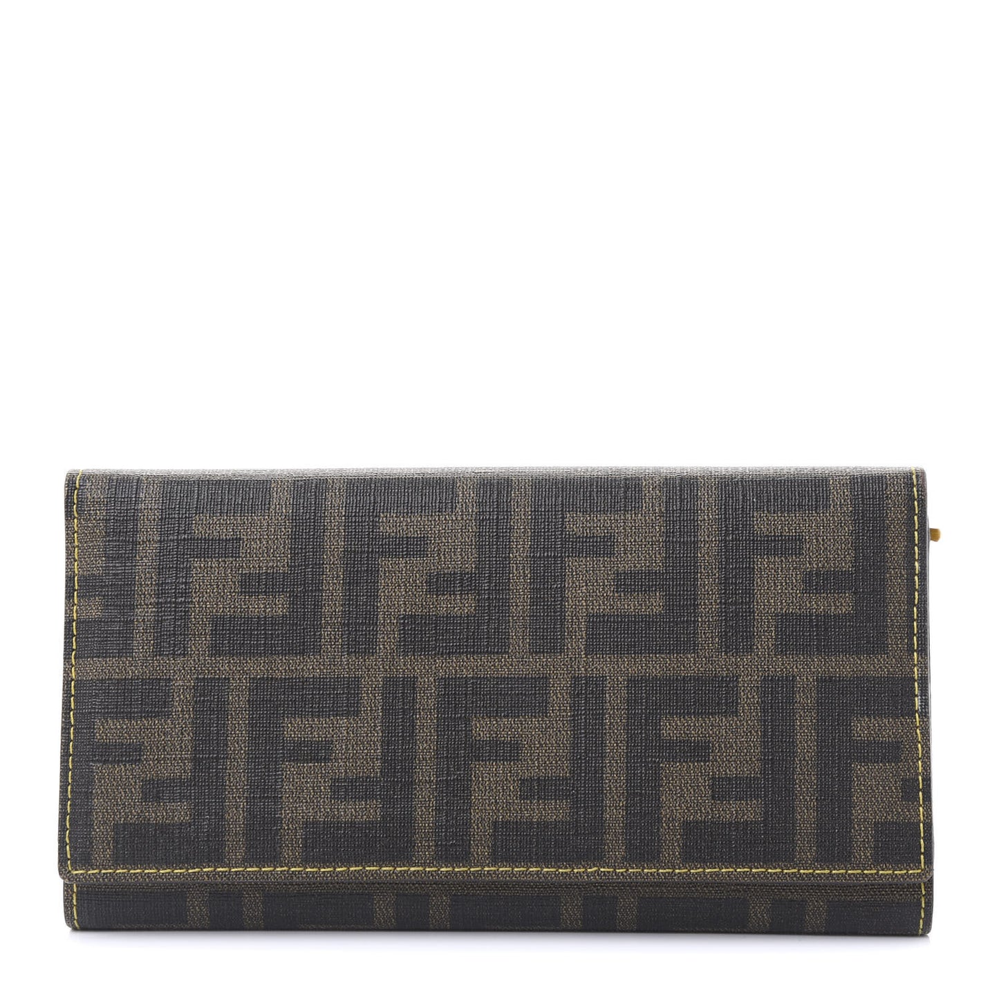Zucca Spalmati Vitello Elite Continental Wallet Tobacco Giallo