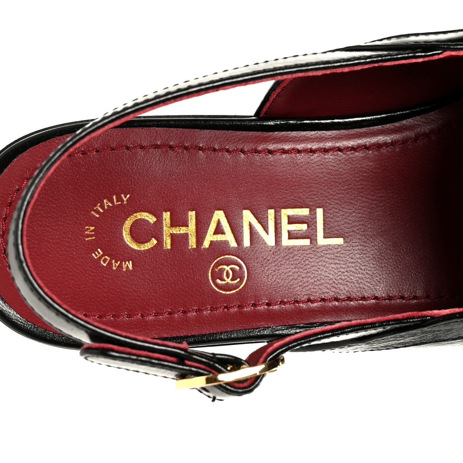Chanel Crumpled Shiny Lambskin CC Slingback Mocassin 37.5 Black 7 of 10