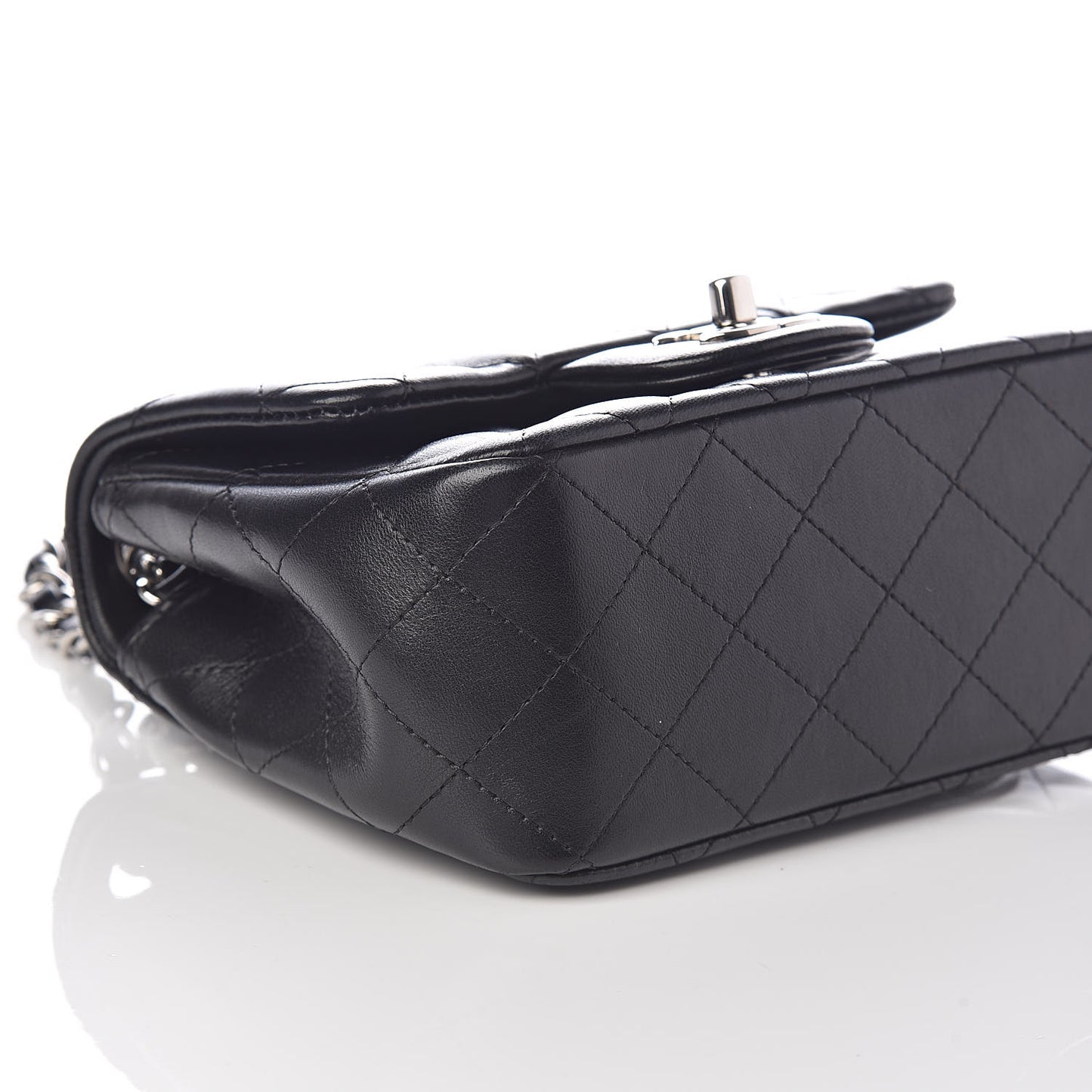 Lambskin Quilted Mini Square Flap Black