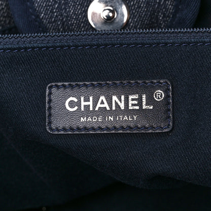 Chanel Denim Medium Deauville Tote Dark Blue 6 of 11