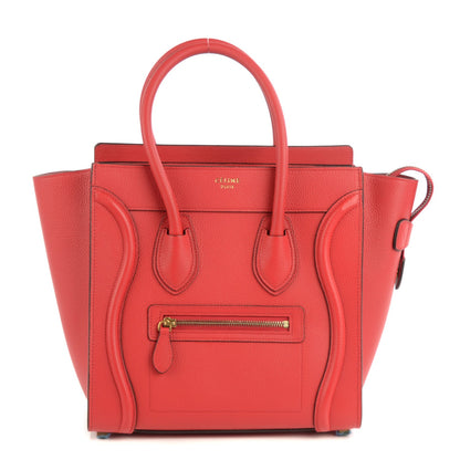 Celine Drummed Calfskin Micro Luggage Coquelicot 1 of 9