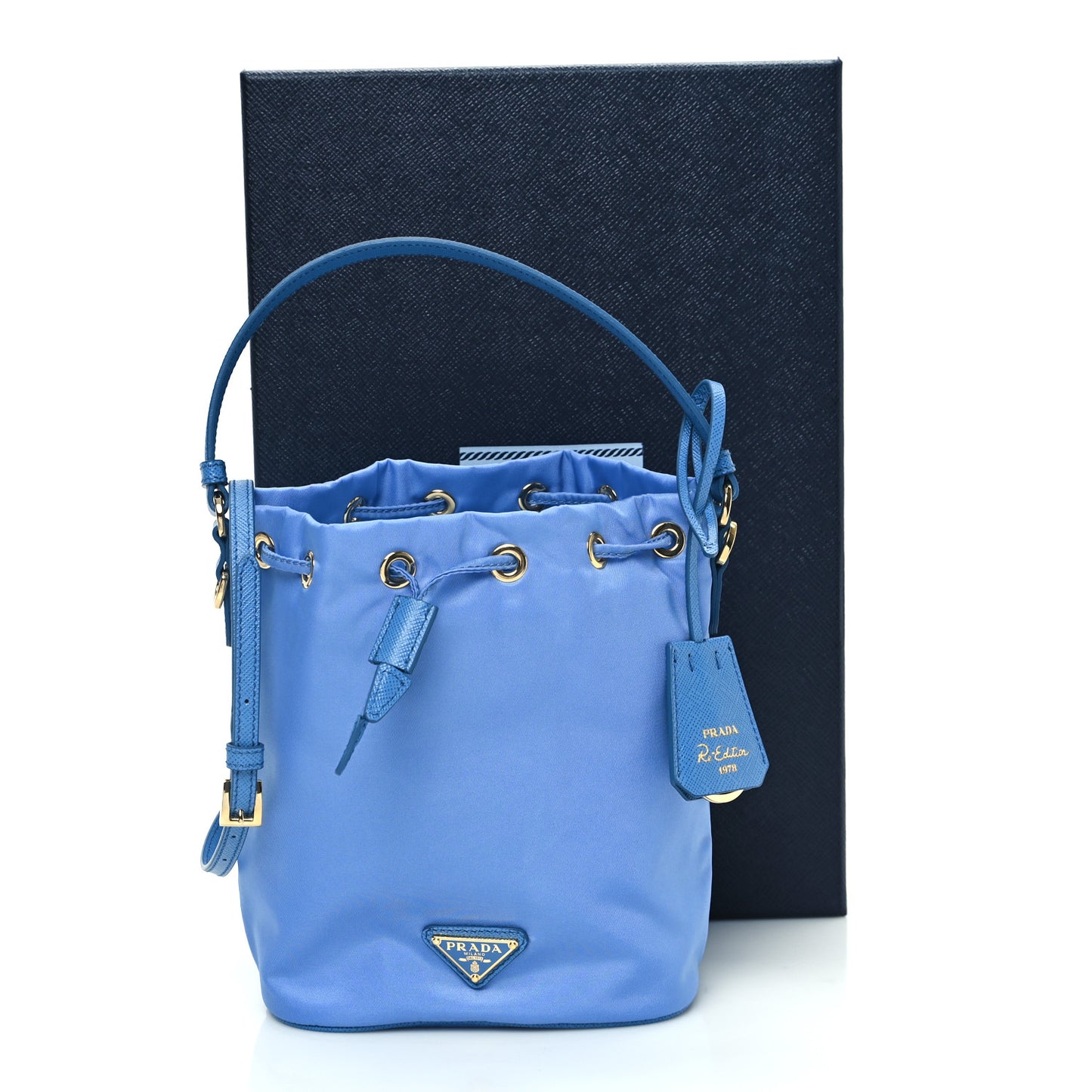 Re-Nylon Saffiano Mini Re-Edition 1978 Bucket Bag Onda