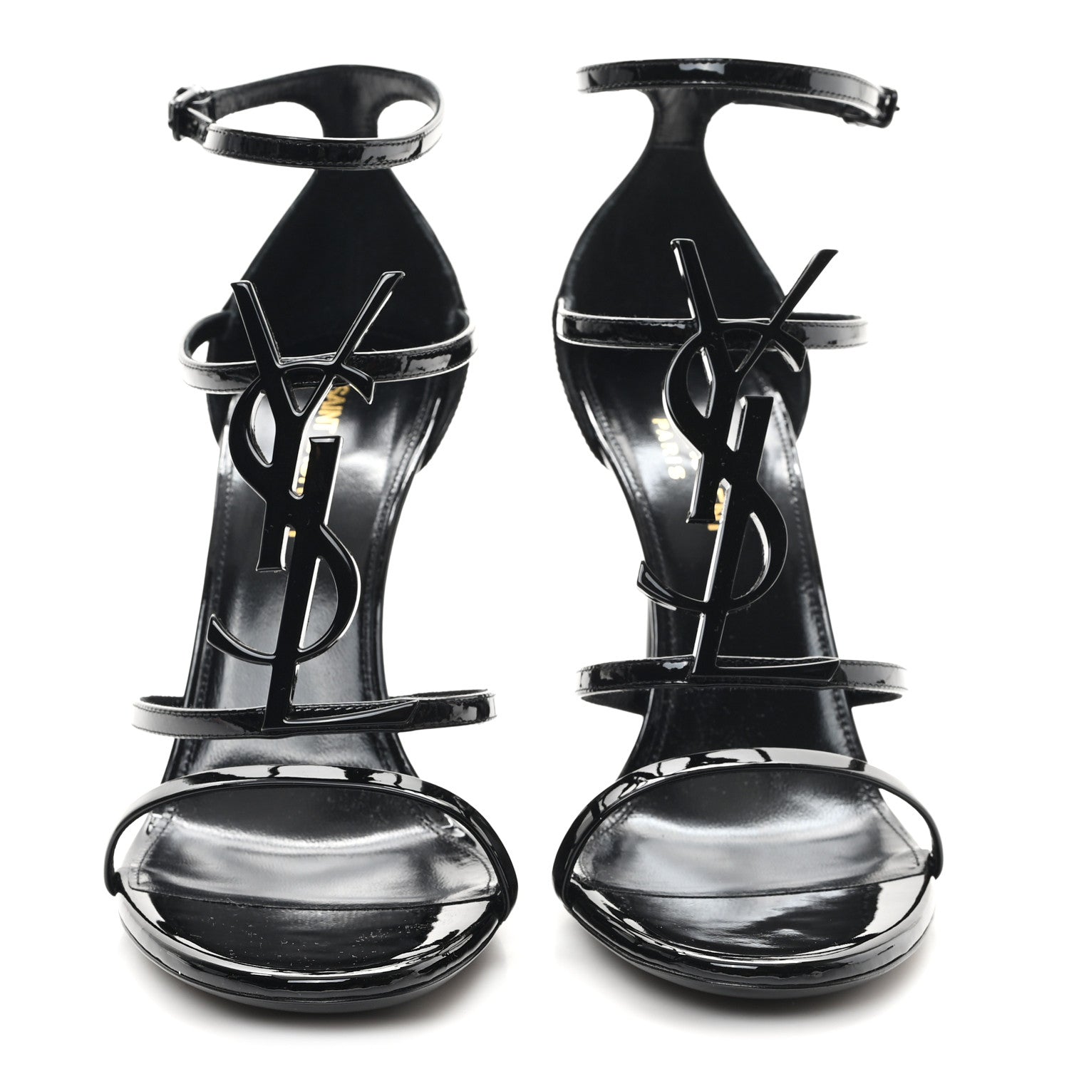 Saint Laurent Patent Cassandra 100 Sandals 38.5 Black 3 of 10