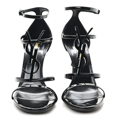 Saint Laurent Patent Cassandra 100 Sandals 38.5 Black 3 of 10