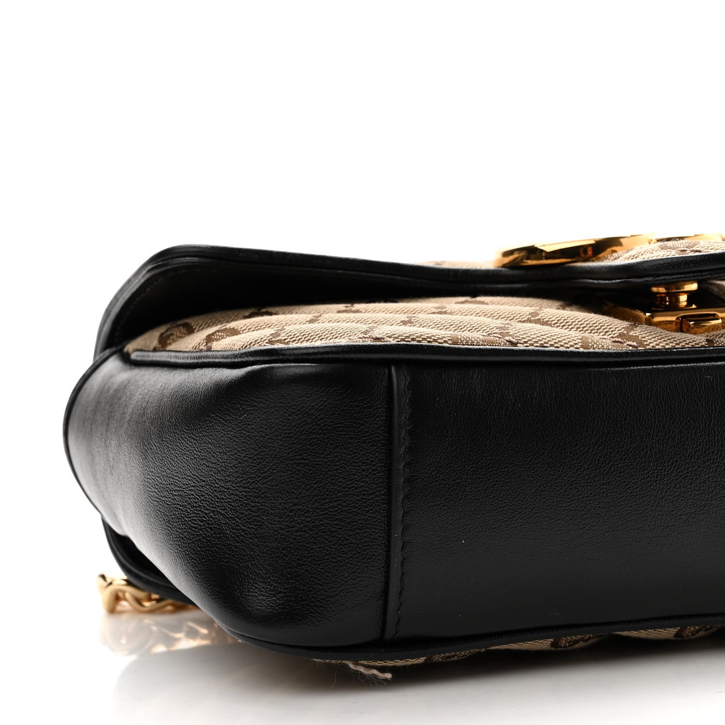 Monogram Matelasse Diagonal Mini GG Marmont Shoulder Bag Beige Black