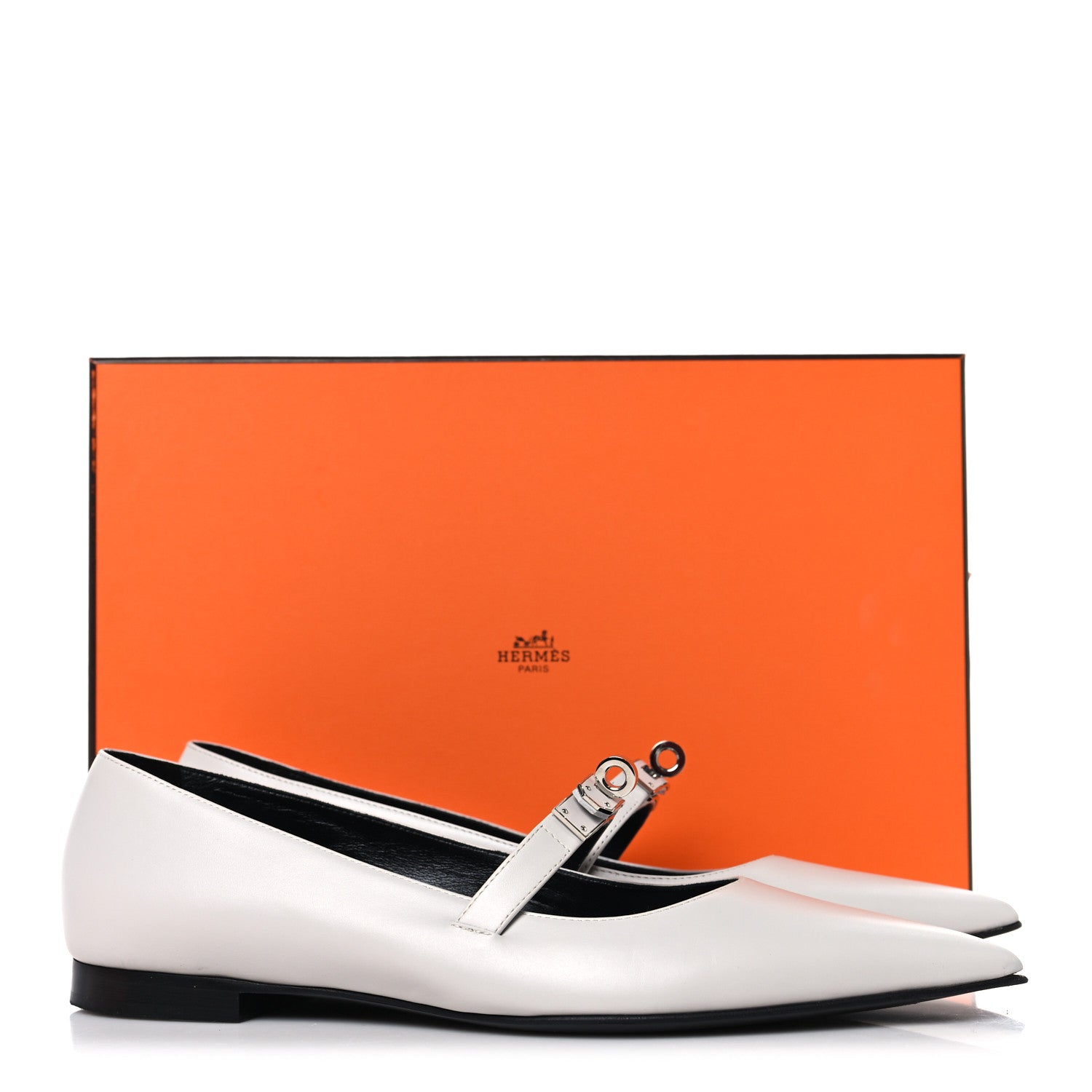 Hermes Calfskin Kelly Ballet Flat 37.5 Gris Clair 9 of 9