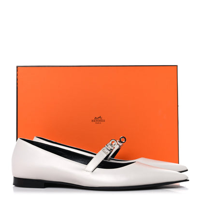 Hermes Calfskin Kelly Ballet Flat 37.5 Gris Clair 9 of 9