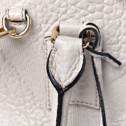 Burberry Heritage Grain Check Embossed Small Orchard Bowling Bag Stone White 12 of 14