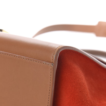 Celine Natural Calfskin Suede Medium Bi-Color Trapeze Tan 8 of 18